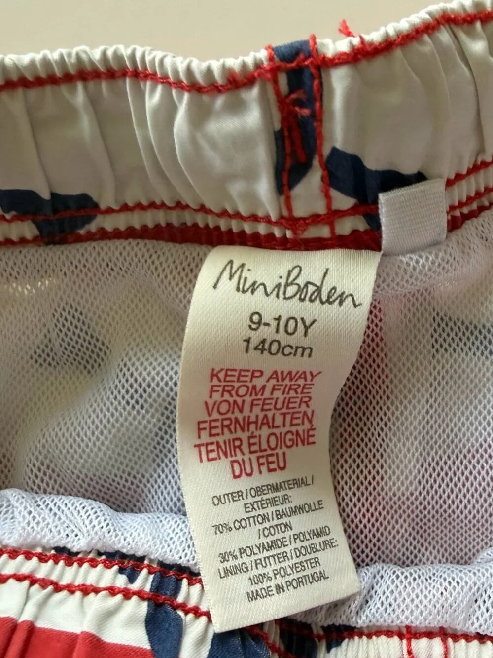 Mini Boden Boys Pirate Skull Crossbones Striped Swim Trunks Shorts 9 10Y 140cm